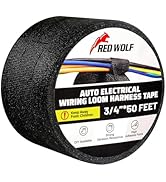 RED WOLF Wire Harness Cloth Electrical Tape for Automotive Engine Harnesses Protection Noise Damp...