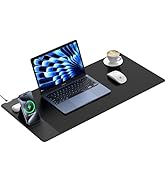 TopMade Mouse Pad with 15W Wireless Charging & Phone Holder, 31.5" x 15.75" XXL Large Desk Pad, G...