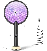 YISSVIC Electric Fly Swatter Bug Zapper Racket, Black | LED Battery Display, Dual Modes, Recharge...