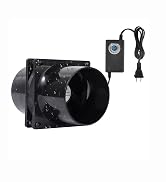 AMCHIXIN 120mm 12V Exhaust Duct Fan Kit with Dual 4" Flange Adapters Stepless Speed Controller Hi...