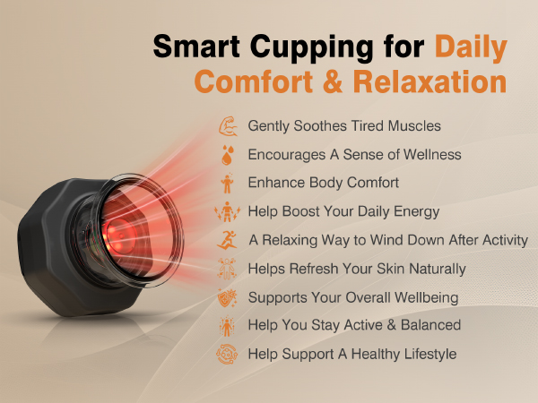 cotsoco Original 5-in-1 Cupping Kit for Massage Therapy, 20 Suction & 12 Heat for Relaxation