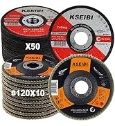 KSEIBI 40Pcs Flap Disc Grit #40, 60, 80, 120 Extra Value Pack Grinding Wheels