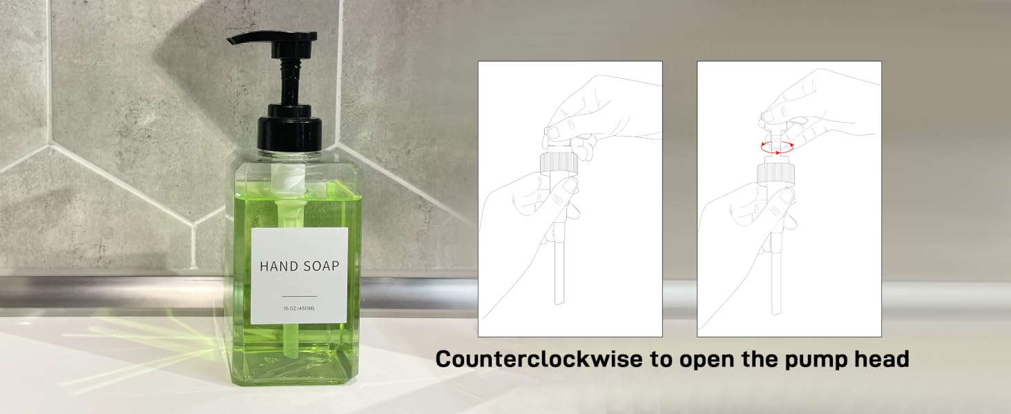 counterclockwise to open the pump head
