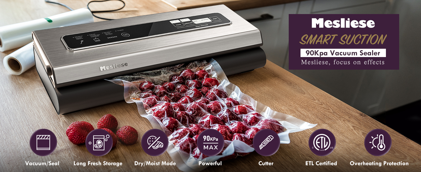 Mesliese vacuum sealer food sealing machine 90kpa