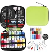 JUNING Sewing Kit with Green Case Portable Sewing Supplies for Home Traveler, Adults, Beginner, E...