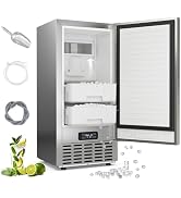 ARLIME Under Counter Ice Maker, Commercial Nugget Ice Making Machine with Self-Cleaning, Gravity ...