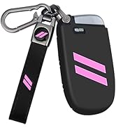 MILD EAST for Dodge Key Fob Cover with Double Slash Keychain, Car Key Cover Compatible with Dodge...