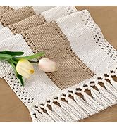 Socomi Boho Table Runner Valentine's Day Farmhouse Rustic Dining Kitchen Centerpiece Decor Small ...