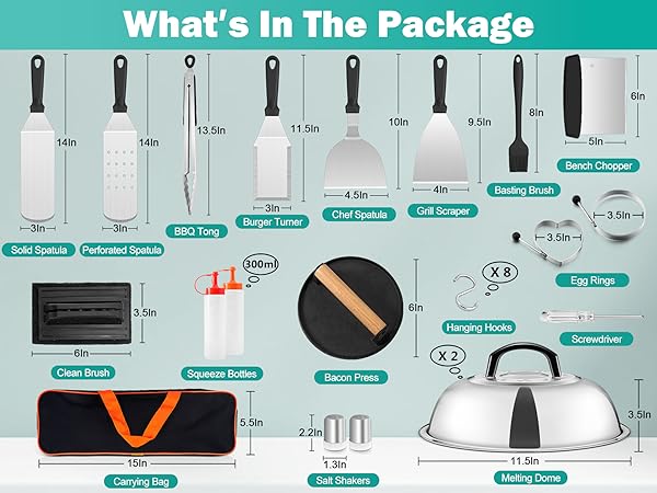 Flat top grill accessories set is perfect for indoor and outdoor cooking grilling camping barbecue
