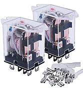 mxuteuk 2pcs AC 110V/120V Coil 8 Pin 10A DPDT LED Indicator Electromagnetic Power Relay General P...