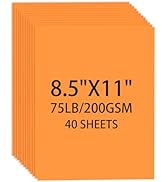 Light Orange Cardstock 8.5 X 11, 40 Sheets Card Stock, 75lb/ 200gsm Copy Paper, Cardstock Printer...