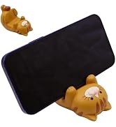 Resin Cat Figurine Phone Stand - Sturdy Design to Hold Smartphones Without Tipping, Cute Phone Ho...