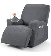 VANSOFY Oversized Recliner Chair Cover, 4-Pieces Stretch Recliner Covers for Recliner Chair Soft ...