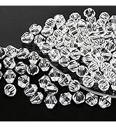Dowarm 1000PCS Crystal Bicone Beads 4mm, Bulk Small Faceted Bicone Glass Beads for Jewelry Making...