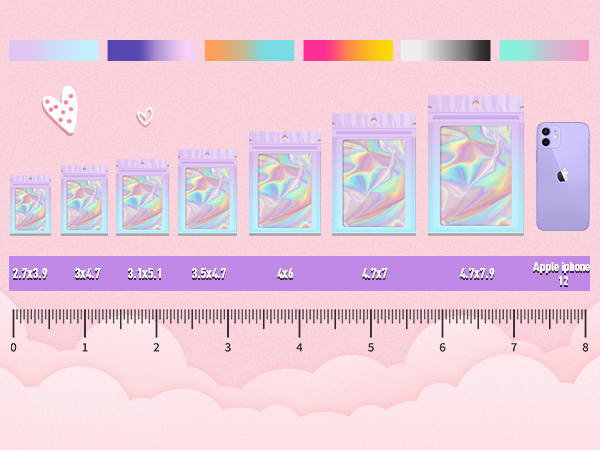 funfery purple blue holographic bags