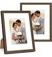 Vittanly 8x10 Picture Frame Set of 2, Solid Wood Frame for Wall or Tabletop, Display Photo 5x7 wi...