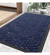 Smiry Front Door Mat Outside Entrance, Heavy Duty Natural Rubber Doormat, Trap Dirt and Moisture ...
