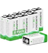 DURNERGY 9 Volt Batteries 8 Pack, Lithium 9v Battery, Lithium Smoke Detector Battery