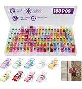 100pcs Sewing Clips Multipurpose Quilt Clip for Fabric Multi-Colored Plastic Sewing Quilting Supp...