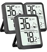 AyayaBoss 3 Pack Room Thermometer Indoor Hygrometer for Home, Digital Sensor Mini Humidity Gauge ...