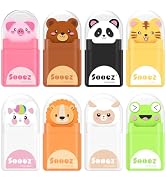 Sooez 8 Pack Pencil Erasers with Clean up Roller, Cute Erasers for Kids, Animal Fun Eraser with S...