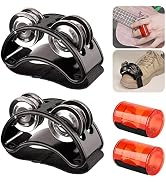 Rigych 2 Set Foot Tambourine Shaker & Rhythm Finger Shaker with Elastic Strap, Percussion Musical...