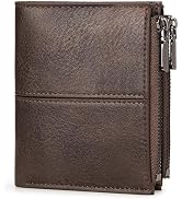 LOUEBICA Zipper Wallet for Men Bifold Wallets with 1 ID Window 7Card Slot Coin Pocket- Big Capaci...