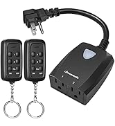DEWENWILS Outdoor Wireless Remote Outlet, 2-in-1 Individual Control Sockets, 2 Independent Contro...
