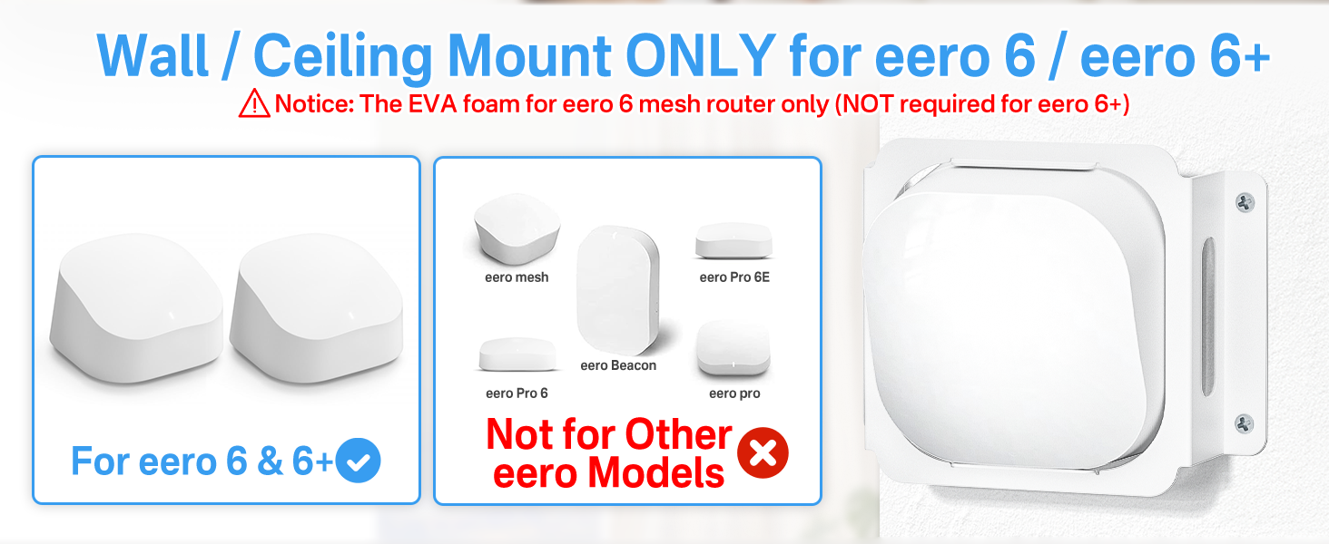 Metal Ceiling / Wall Mount Holder for eero 6 Plus and eero 6