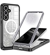 Hekodonk for Galaxy S25 FE Case Glitter,Compatible with MagSafe[Built-in Tempered Glass Screen Pr...