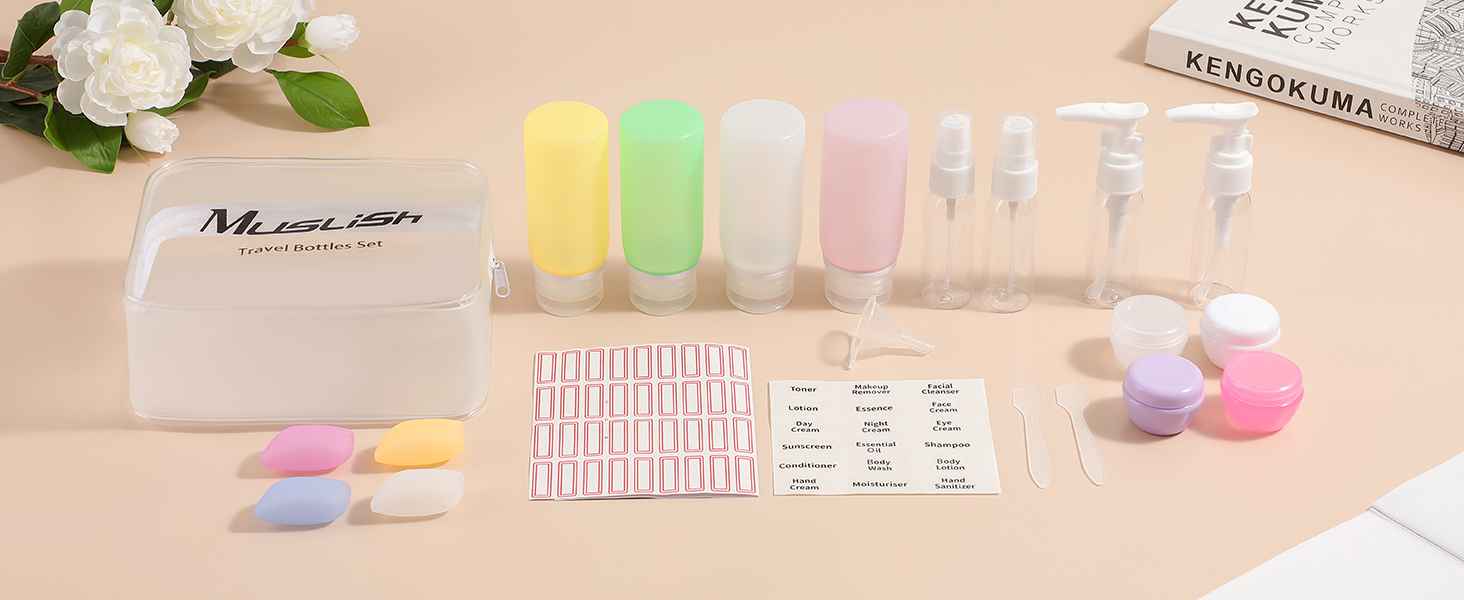 travel bottles, travel size toiletries, travel containers, travel toiletry bottles
