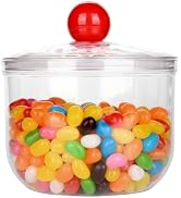 Custde 30oz Clear Plastic Candy Jar with Lid – Airtight Multi-Purpose Storage for Candy, Cookies,...