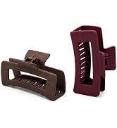 SLINKKO Hair Claw Clips for Women, Burgundy/Brown, 4 Inch, 2 Pack | Large Size, Strong Hold Matte...