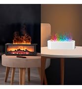 2packs Fireplace Aroma Essential Oil Diffuser, 150ml Ultrasonic Humidifier, Scent Aroma Diffuser ...