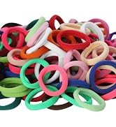 LuSeren 120PCS Colorful Hair Ties for Women – Soft Seamless Nylon Ponytail Holders, No Damage Fab...