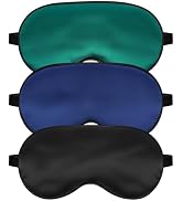 Silk Sleep Mask for Sleeping with Adjustable Strap, Satin Blackout for Men&Women, Comfortable Bli...