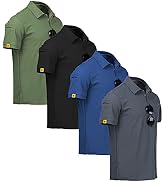 ZITY 4 Pack Mens Polo Shirt Short Sleeve Sports Golf Tennis T-Shirt Athletic Collared Tactical Sh...