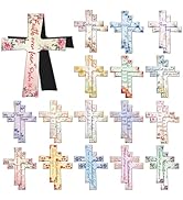 Wxiben Cross Magnetic Bookmarks Gifts - 32 Pcs Christian Floral Magnet Book Page Markers Bible Ve...