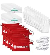 Yzpacc Mini First Aid Kit - CPR Pocket Mask Keychain CPR Face Shield with Breathing Barrier & Ela...