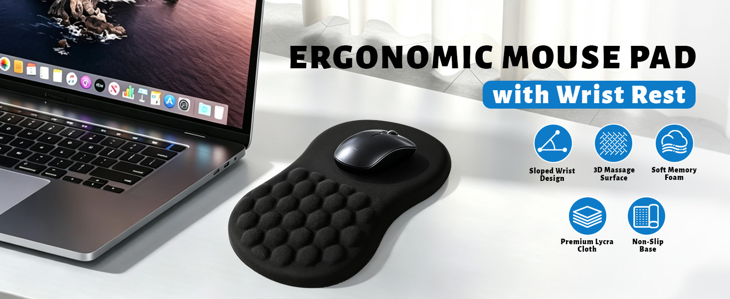 Ergonomic Mouse Pad with Wrist Rest