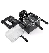 ARLIME 1700W Deep Fryer with Basket, 5L Countertop Frying Pot with Basket, Adjustable Temperature...