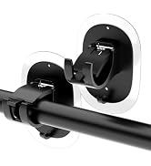 2 Pack No Drill Curtain Rod Brackets Self Adhesive Curtain Rod Holder No Drilling Curtain Rod Hoo...