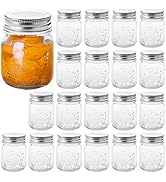 Cedilis 20 Pack 4oz Mini Mason Jars with Airtight Lids, Jelly Jars, Glass Jars for Jam, Honey, We...