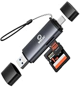 SD Card Reader USB C, 2 in 1 Micro SD Card Reader, USB 3.0 Card Reader with OTG Function, High Sp...