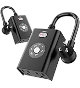 Outdoor Timer for Lights Sensor Dusk to Dawn Timer, Outdoor Light Timer Waterproof Plug in Outlet...
