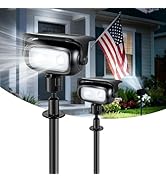 Ollny Solar Lights Outdoor Waterproof IP65,Super Bright LED 2 Lighting Modes 360° Rotation Solar ...