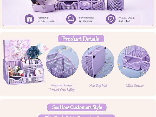 Purple Desk Accessories