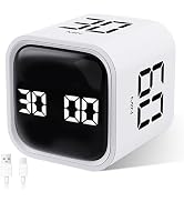 GuDoQi Multi-Function Cube Timer, 5/10/30/60 Min & Custom Count Down, Included Pause & Resume Fea...