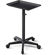 TASALON Salon Tray on Wheels - Aluminum Instrument Tattoo Tray- Adjustable Salon Service Rolling ...
