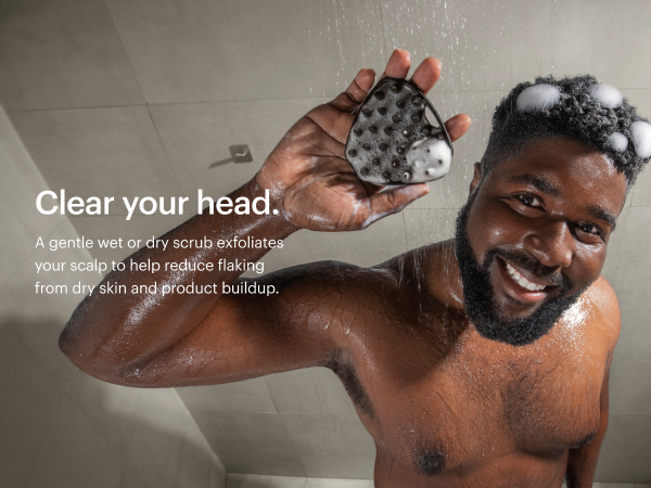 manscaped silicone body scalp buffer shower head dome scrubber bodywash loofah shampoo